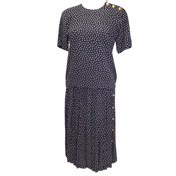 Vintage Rare Navy Dress 2 pc Matching Top & Skirt Nautical Theme - Picture 5 of 14